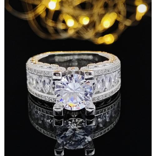 2021 new luxury halo 925 sterling silver engagement ring for women anniversary gift jewelry bulk sell R6055