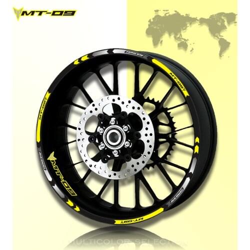 New 6color For Yamaha MT-09 TRACER Motorcycle Styling Wheel Hub Rim Stripe Reflective Decal Stickers Safety Reflector
