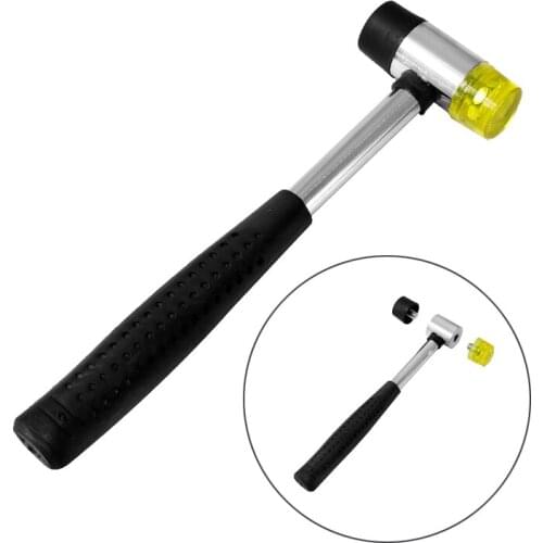 Nonvor 1PCS Rubber Soft Mallet Double Face Tap Rubber Hammer with Non Slip Plastic Grip DIY Leather Tool Manual Hammerv