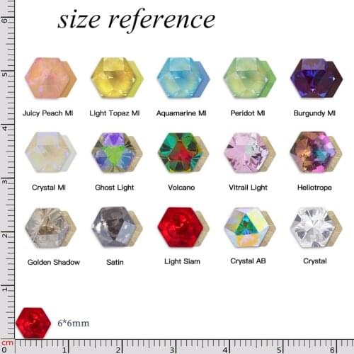 Hexagon K9 Glass Rhinestone Crystal Glitter Nail Decor Dress Accessory Crafts Ornaments Strass Sticker Glue on Stone