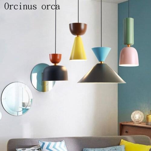 Nordic minimalist creative color single chandelier restaurant bar coffee shop modern personality candy color LED Chandelier