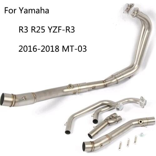 Header Link Pipe for Yamaha R25 R3 YZF-R3 Motorcycle Front Exhaust Pipe Slip On 51mm Rear Escape Stainless Steel 2016-2018 MT-03