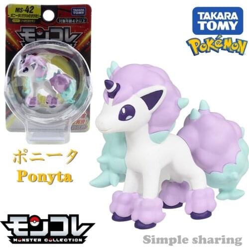 Takara Tomy Tomica Pokemon Pocket Monsters Moncolle MS-42 Ponyta 3-5cm Mini Resin Anime Figure Toys For Children Collectibles