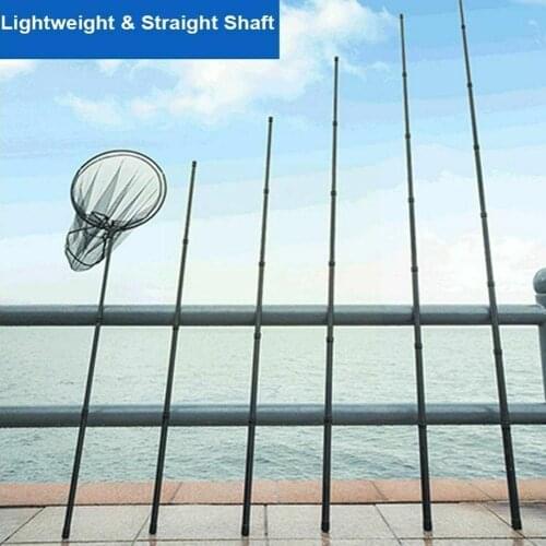 1.3-3.0M Telescopic Fishing Rod Fish Landing Hand Net Telescopic Foldable Pole Handle Set Collapsible Fishing Tackle M5V1