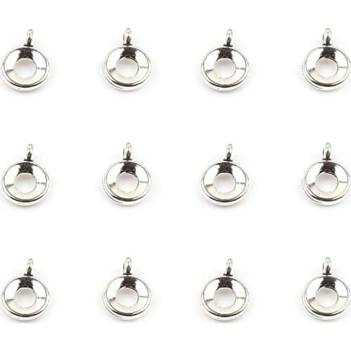 50pcs /pack 8x11mm Tibetan Silver Bead Connectors Antique Loose Spacer Beads for DIY Jewelry Bracelet Making