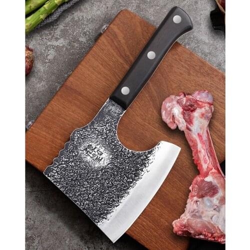 Hand forged bone chopping axe cleavers special knife for cutting big bones bone knife chef special knives Tang Knife 5CR15MOV