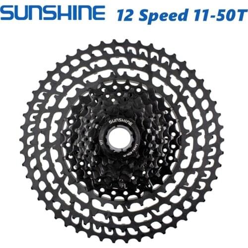 Sunshine MTB 12 Speed Cassette 11-50T Ultralight 399g CNC Free Run Mountain bike Parts for XTR NX