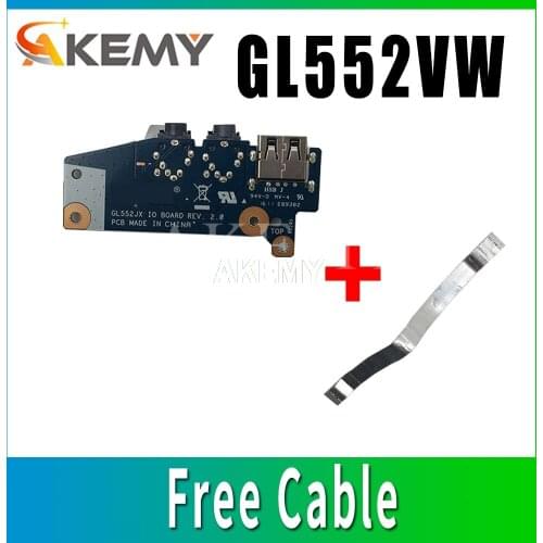 USB Board Audio Jack Board for ASUS GL552 GL552V GL552VX GL552VW ZX50V Laptop 100% TESED OK Free Cable