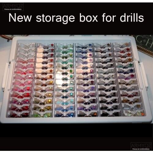 NEW Sale Tool Storage Box For Diamond Embroidery Diamond Painting Tool Accessories 78 Grids Jewelry Drills Storage Box