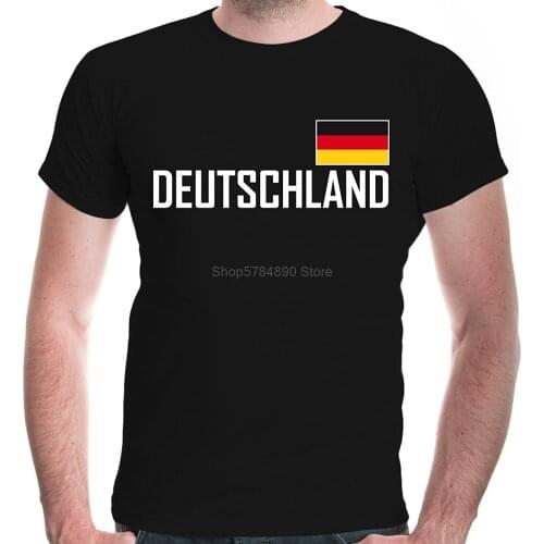 100% Cotton T-Shirt Men 2018 Summer Cheap Sale Pre-Cotton T Shirts for MenS Deutschland Flag Footballer Casual T Shirt