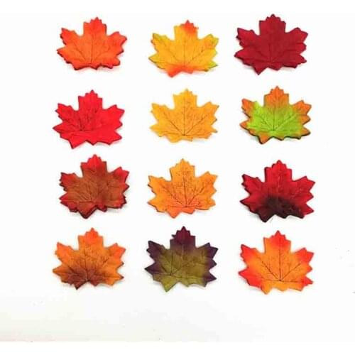100PCS Artificial Maple Leaf Home Decoration Christmas Simulation Fall Foliage Family Wedding Party Routine Decoration