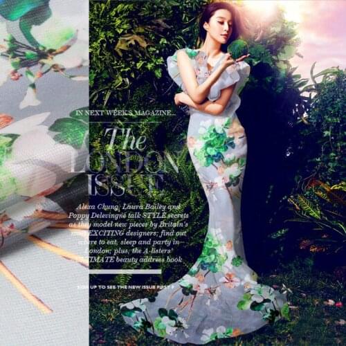 140 cm plaid silk organza fabric 12 mm printed chinese silk fabric micro perspective dress fabric wholesale silk cloth