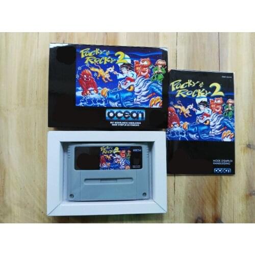 16Bit Games ** Pocky & Rocky 2 ( French PAL Version!! Box+Manual+Cartridge!! )