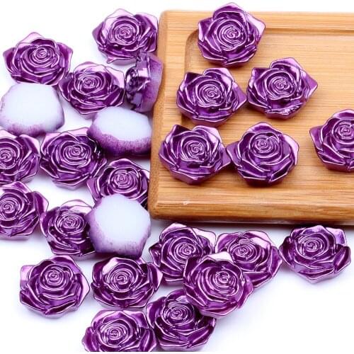 18mm 200pcs Rose Flatback Half Pearls Rhinestone For Nail Art Cellphone DIY Jewelry Crafts Decorations