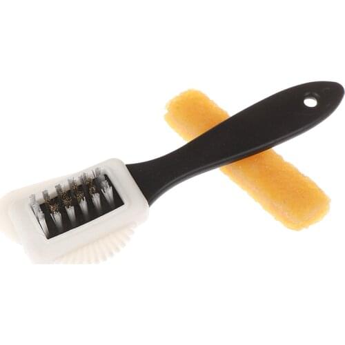 2pcs/set 3 Side Cleaning Brush And Rubber Eraser Set Black S Shaped Shoes Cleaner For Boot Shoe Useful Shoe Brush