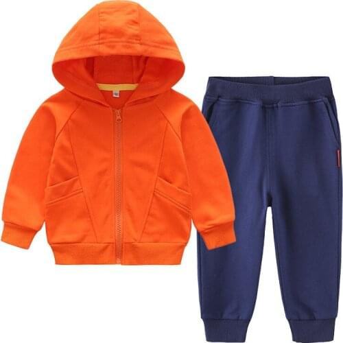 ZWF1308 Fashion Children Boys Girl Cartoon Suits Baby Cotton Hoodies Pants 2Pcs Sets Spring Autumn Clothes Toddler Tracksuits