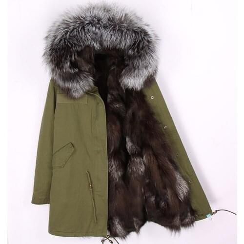 2020 mans clothing long parka winter thick jacket real natural fur coat raccoon fur collar hooded fox fur liner warm outwear