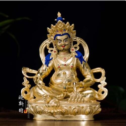 2021 Good LUCK High grade Buddha HOME Company Money drawing full Gilding Gold-plated Yellow Jambhala Zambala Buddha statue 31CM