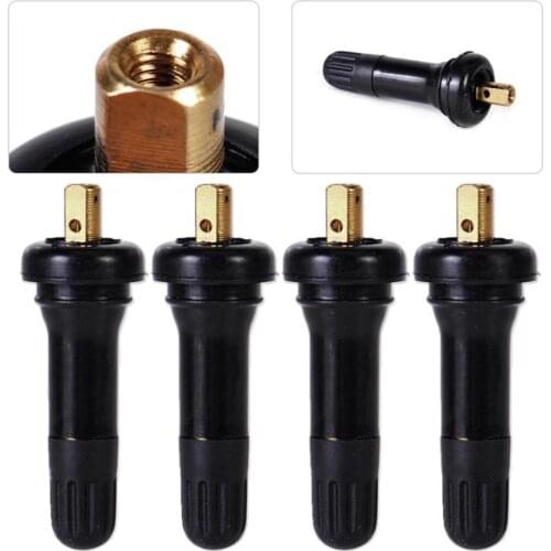 4 PCs Tire pressure sensor valve for tubeless disc, wheel nipple, straight rubber nipple for TPMS