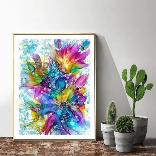 5D Diy Diamond Painting Abstract Flower Full Square Round Picture Rhinestones Diamond Mosaic Mandala Home Decor