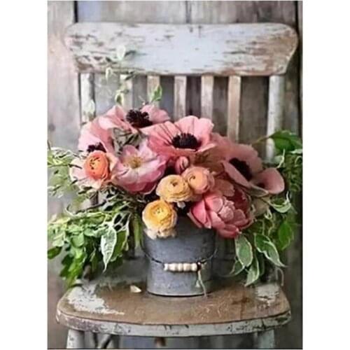 5D DIY Diamond Painting "Flower Chair" Diamond Embroidery Cross Stitch 3D Decor XN078