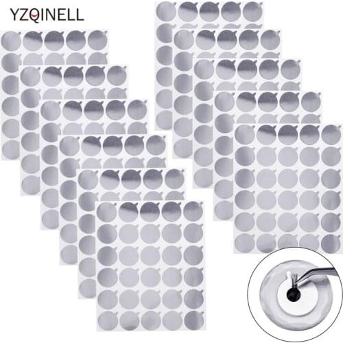 900Pcs Disposable Eyelash Glue Stickers Aluminum Foil Stickers Eyelash Glue Holder Pallet Sticker for Makeup Tool Supplies