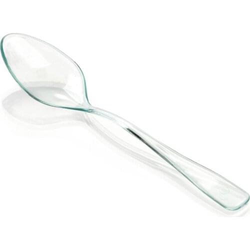 Promotion - Party Wedding Supplies, Disposable Plastic Tableware, 95*20mm Transparent Green Mini Dessert Spoon, 100/Pack