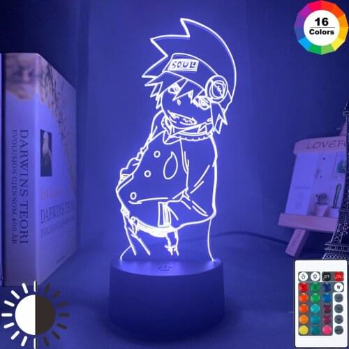 Acrylic 3d Lamp Anime Soul Eater Figure Nightlight for Kids Bedroom Decor Rgb Colorful Table Lamp Soul Eater Led Night Light