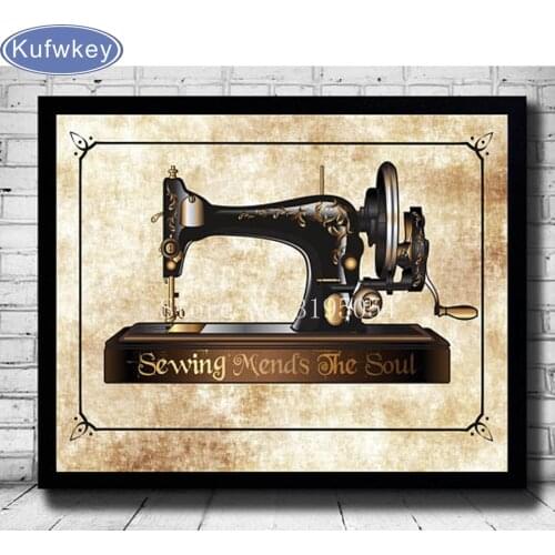 Diy Diamond Painting Cross Stitch Mothers sewing machine Full Rhinestones 5D Mosaic Diamond Embroidery Home Decor