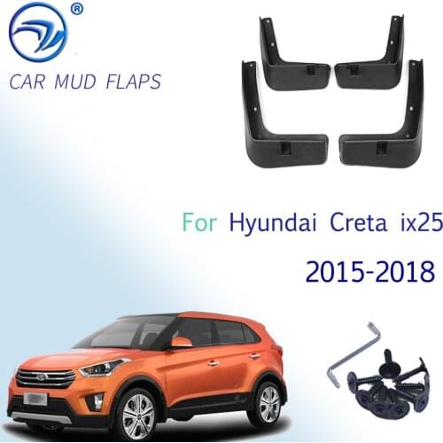 4Pcs Car Front Rear Mudguards Splash Guards Fender Flares Mud Flaps For Hyundai Creta ix25 2015 2016 2017 2018