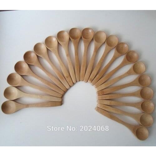 10Pcs/Set 5.1inch Wooden Spoon Ecofriendly Tableware Bamboo Scoop Coffee Honey Tea Spoon Stirrer XHC88