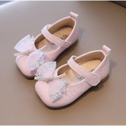 Childrens Leather Shoes Butterfly-knot Princess Shoes 2021 Spring New Soft Bottom Baby Shoes Chic for Party Hot In Kids Simple