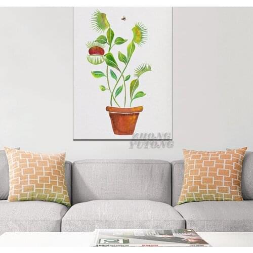 Home Decoration Venus Flytrap Wall Art Potted Plant Canvas Paintings Pictures Botany Hd Prints Modern Poster For Bedroom Modular