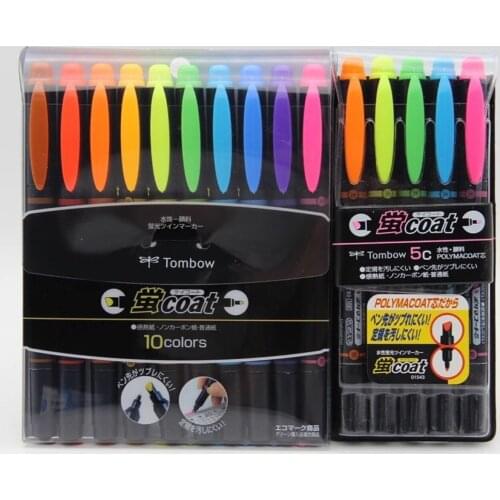 Double Head Fluorescent Pen Japanese stationery Marker Pen Set Color Doodling Pen Art For Reading Book Office Accessories TOMBOW