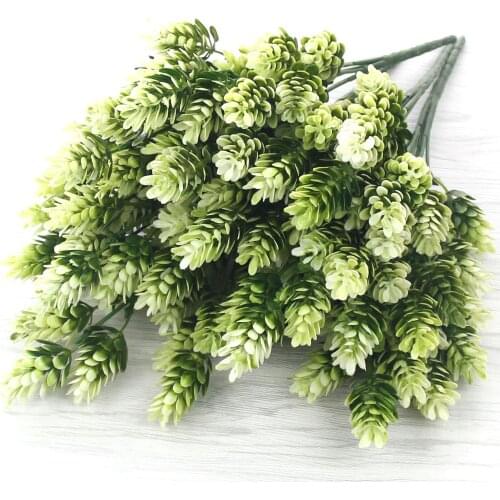 35 heads/bundle Pine Cone Simulation Pineapple grass artificial plants DIY home vases for decoration fake plastic flower pompon