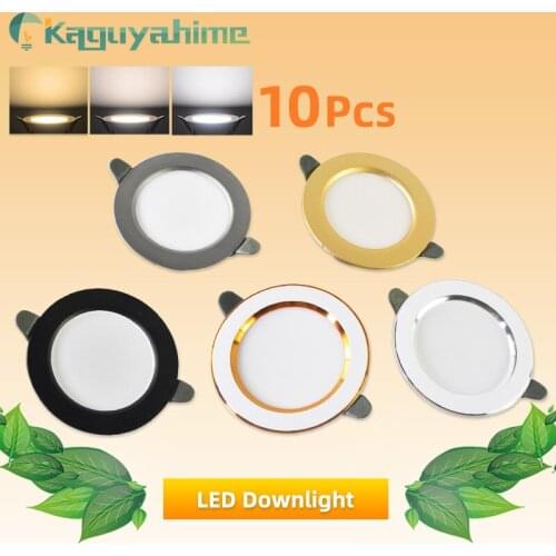 Kaguyahime 10pcs LED Downlight 5w 3w Lamp 3000k 4500K 6000K Indoor Recessed Lamp AC 220V Round Panel Light LED Spot Lighting