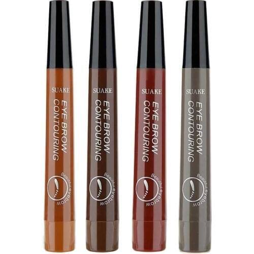 4Colors Four-headed Eyebrow Pencil Long-lasting Non-smudge Waterproof Sweat-proof Brow Grey Liquid Eyebrow Pencil Cosemtic Tools