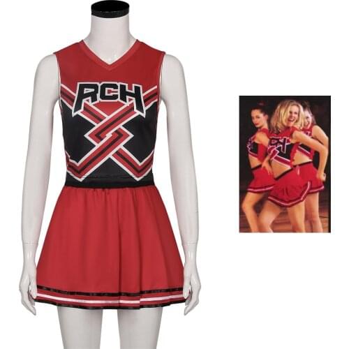 Movie Bring It On Cosplay Costume RCH Printed Top Skirt Beautiful Girl Cheerleaders Uniform Girls United Fancy Ball Cos Outfits