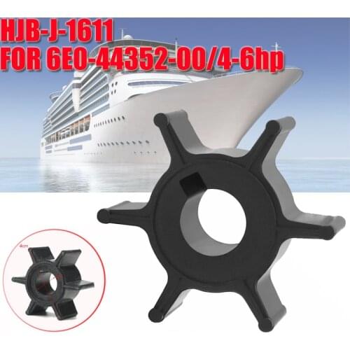 Water Pump Impeller Black Rubber For Yamaha Outboard HJB-J-1611 Replace 6E0-44352-00/4-6HP 6 Blades Boat Parts & Accessories