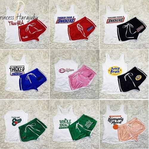 Summer Women Shorts Sets Tank Top+shorts Clothes For Women Sports Fitness Plus Size Sets Two Piece Suit Tracksuits Dropshipping