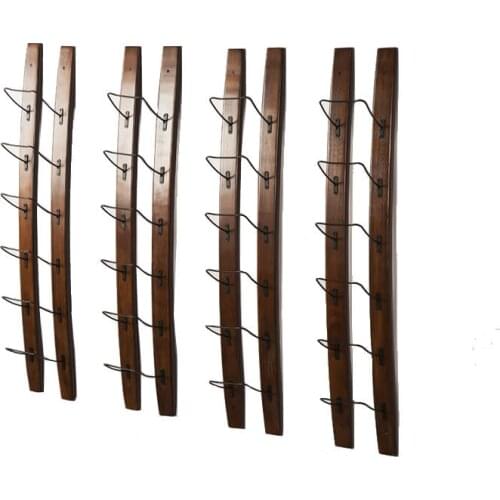 Metal & Wood Wine Rack Wall Mounted Whisky Bottle Holder Mimimalist Glassware Organizer for Storage Display Elegant House Decor