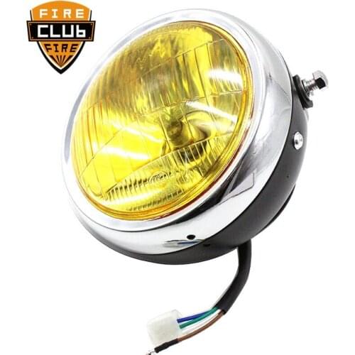 Motorcycle Retro Black Metal Front Headlight Lamp Kit Fits For CG125 GN125 For Harley Cafe Racer