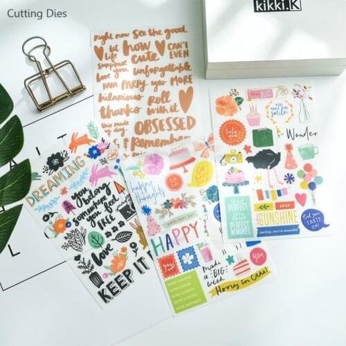 2019 4Pcs/lot Letter Printed Paper Sticker Rub On Stickers Set For Scrapbooking Happy Planner Diy Card Making Journaling Project