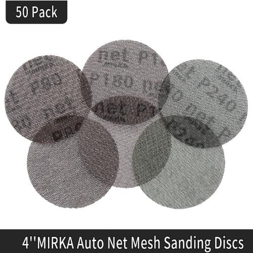 50Pcs/box 4 Inch 100mm Sandpaper Autonet Mesh Sanding Discs Dust Free Anti-blocking 80/180/240 Grits
