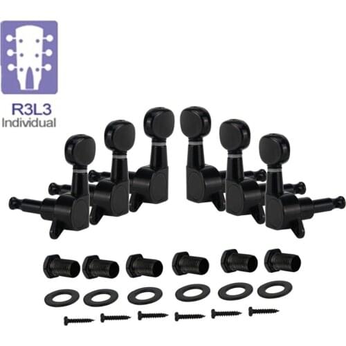 NEW Set of 3L3R Electric Guitar Machine Heads Tuners 1:15 Tuning Keys Pegs Black Oval Button