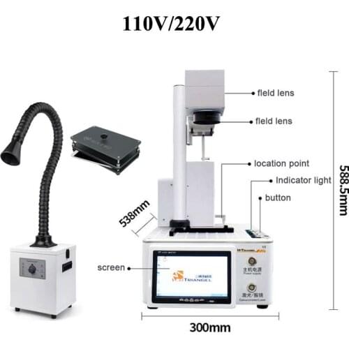 New M-triangel DIY printer CNC Laser Cutting For 11 Xs Xsmax X Back Glass Remove Lcd Frame Repair Laser Separate Machine+smoker