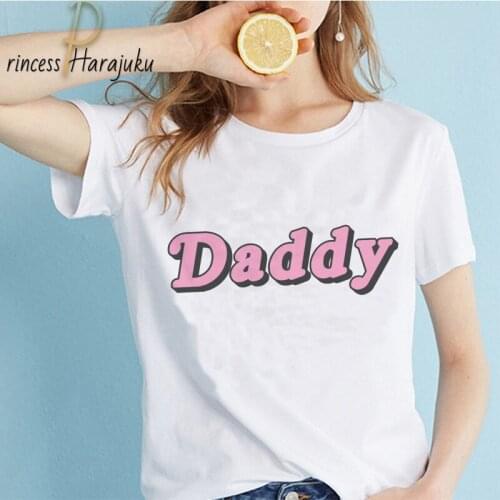 New Yes Daddy Satan Is My Sugar T Shirt Daddy Clothes Kawaii Tshirt Harajuku Print Women Top See T-shirt Ulzzang Women Clothes