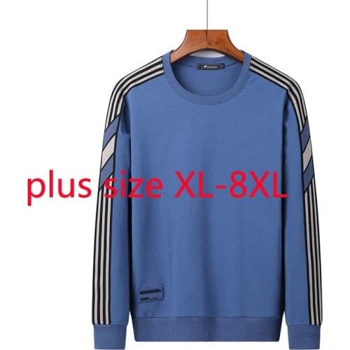 New Arrival Fashion Cotton Spring And Autumn Men Extra Large Round Neck Casual Hoodie Men Plus Size XL 2XL 3XL4XL 5XL6XL7XL 8XL