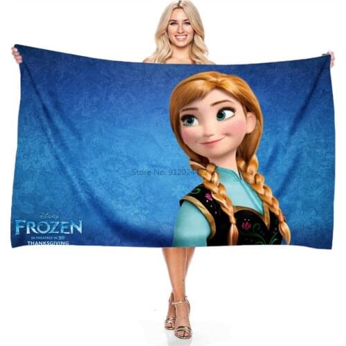 Adult Children Boys Girls Frozen Anna Elsa Digital Printing Towels Soft Microfiber Fabric Bath Towels Beach Towels Shower Towels