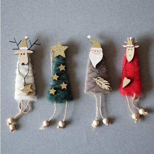 Nordic Foreign Trade Wool Felt Pendant Santa Claus Pendant Christmas Elk Small Pendant Christmas Ornament